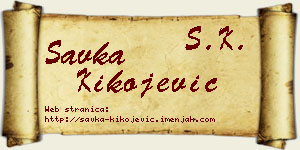 Savka Kikojević vizit kartica